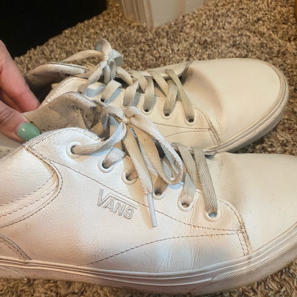 Mens size 12 white leather vans